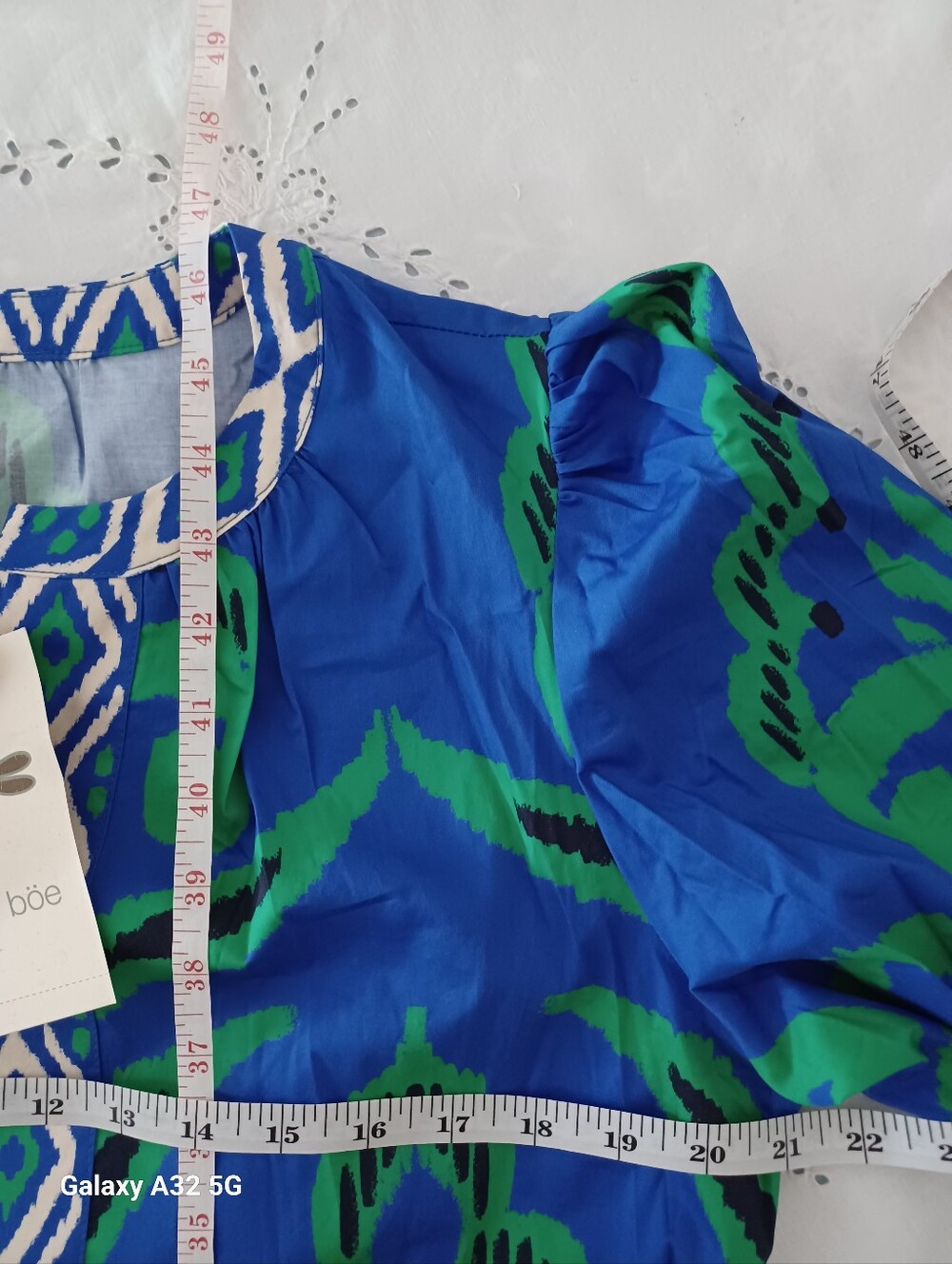 Tyler Boe Midi Dress Green & Blue - Size L - Picture 7 of 9